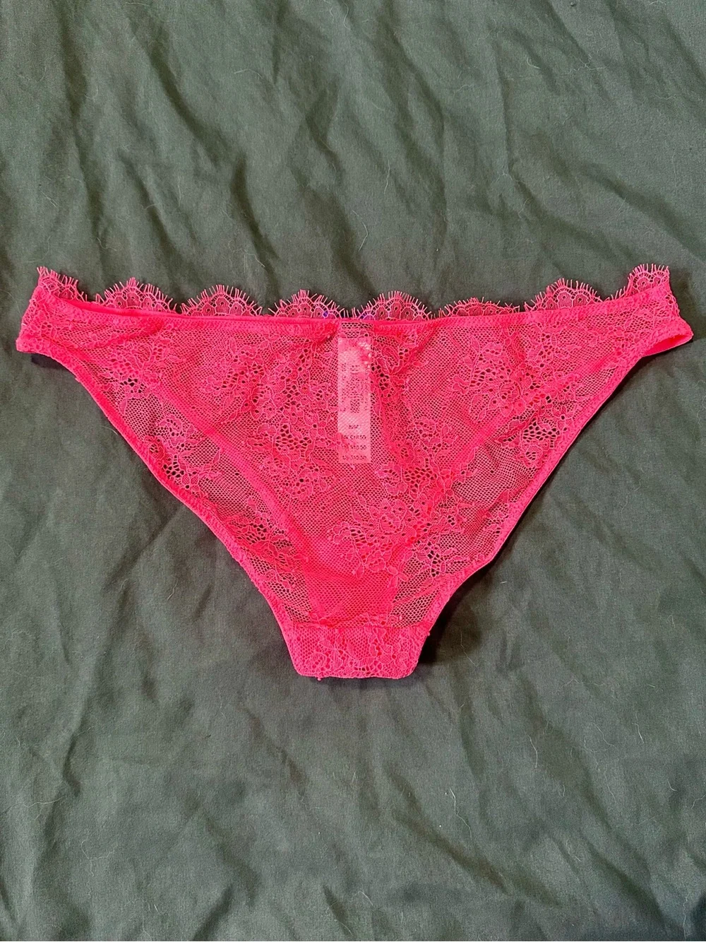 Victoria’s Secret Very Sexy Neon Pink Lace Bra & Panty Set 32DD Medium NWT Y2K - Picture 9 of 9